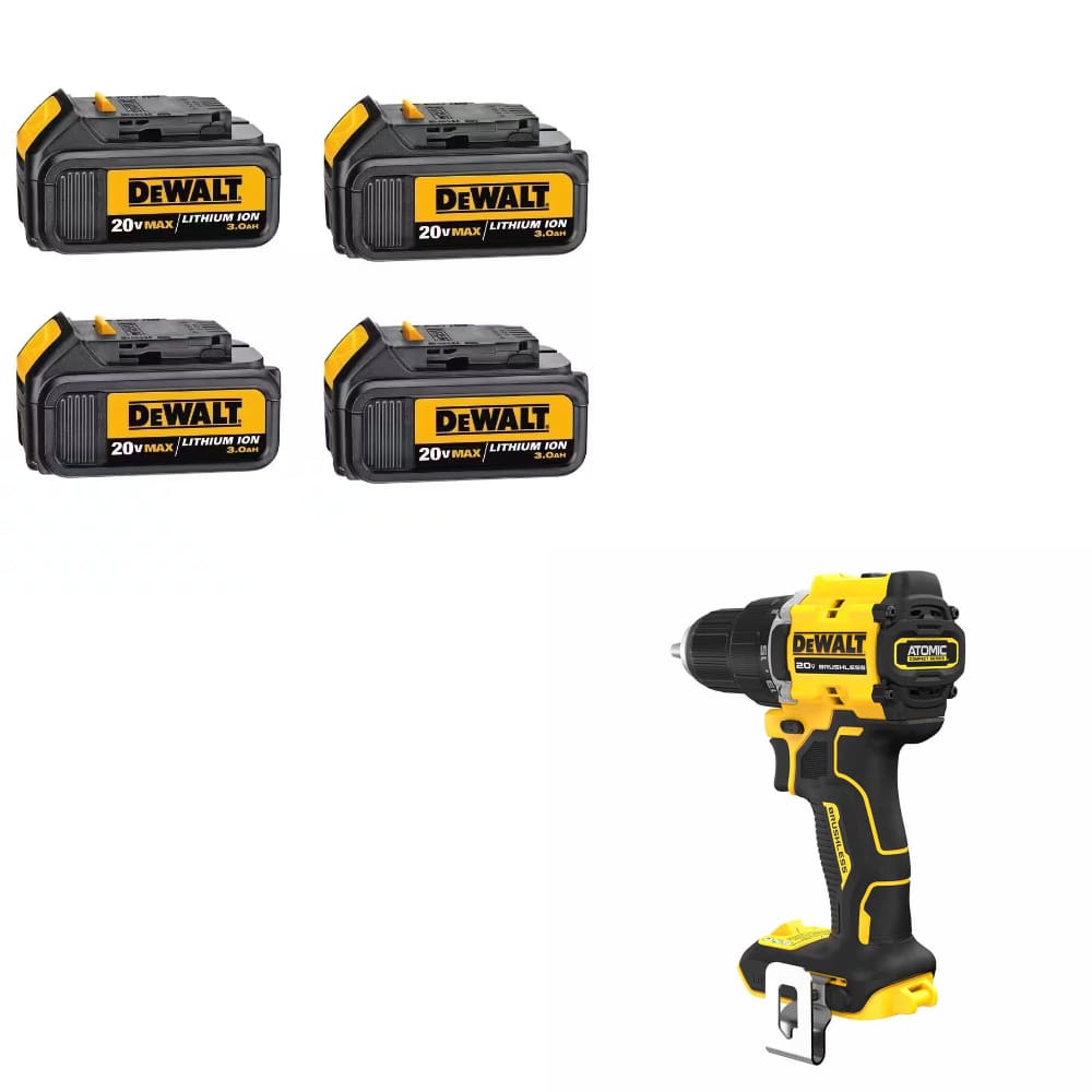 DeWalt DCB200 4 20V MAX Premium Battery 4 Pack W DCD794B 20V Max Dri