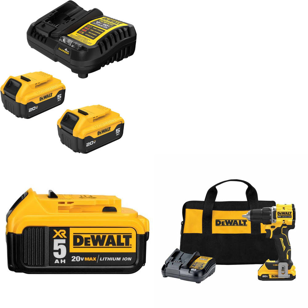 DeWalt DCB205-2C 20V Starter Kit W/ DCB205 20V Battery Pack & Drill/Driver Kit