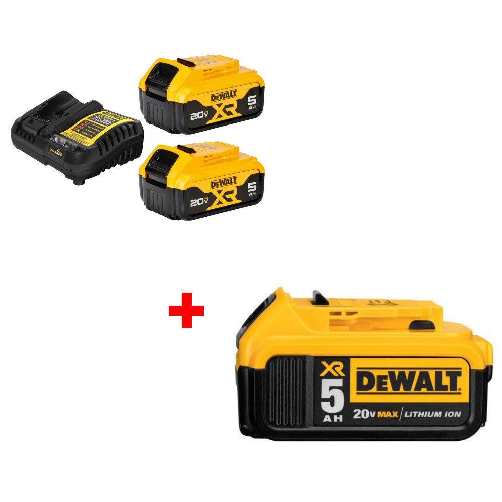 DeWalt DCB205-2C 20V MAX XR Starter Kit W/ FREE DCB205 20V MAX XR Battery Pack