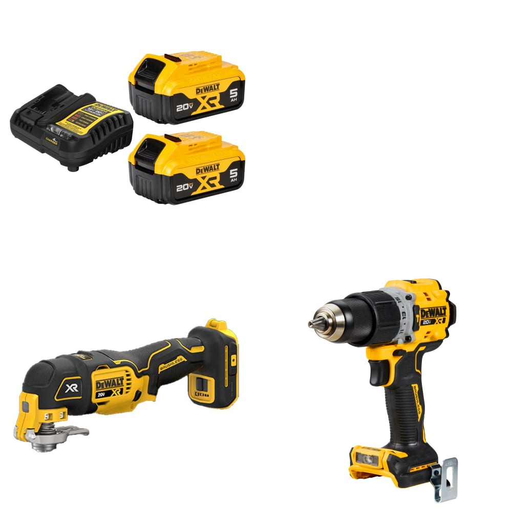 DeWalt DCB205-2C 20V Starter Kit W/ FREE DCS356B 20V Multi-Tool & Drill/Driver