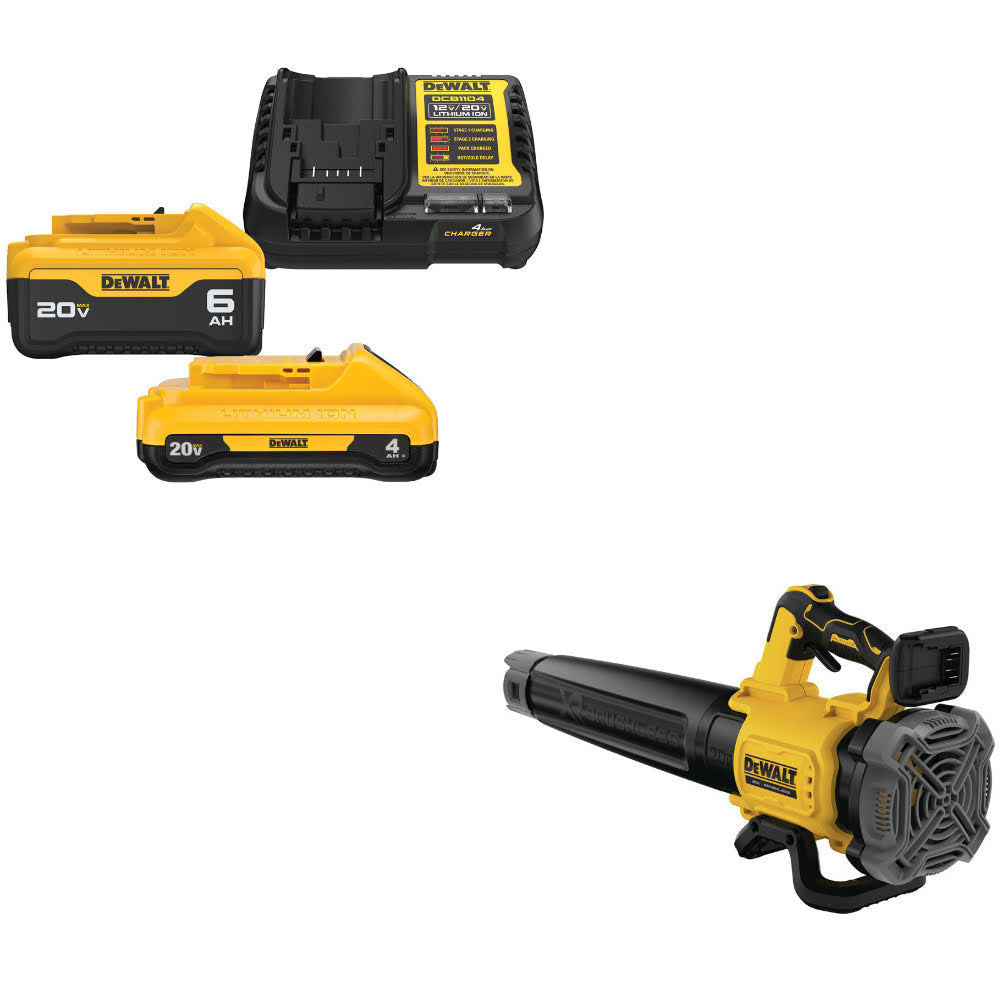 DeWalt DCB2460C 20V MAX 4Ah & 6Ah Starter Kit W/ FREE DCBL722B 20V MAX Blower