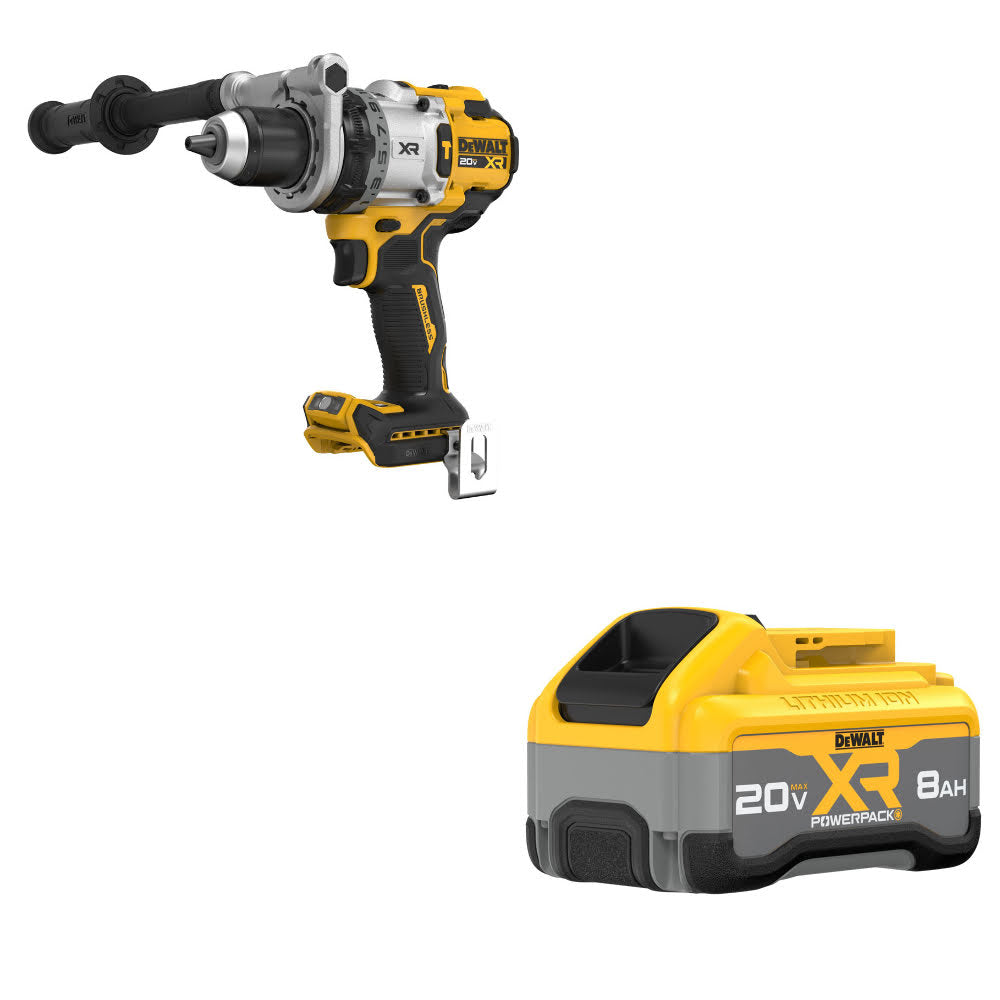 DeWalt DCD1007B 20V MAX XR 1/2" Drill W/ FREE DCB2108 20V MAX POWERPACK Battery