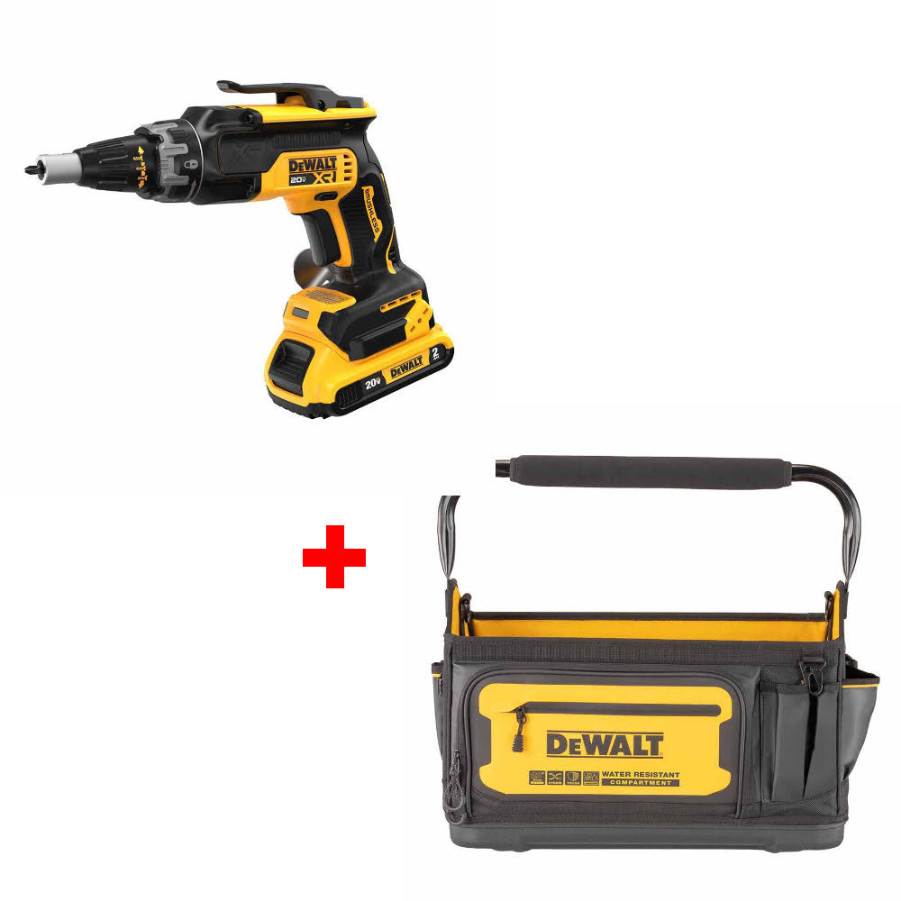 DeWalt DCF630D2 20V MAX XR Drywall Screwgun Kit W/ FREE DWST560106 20" Tool Tote