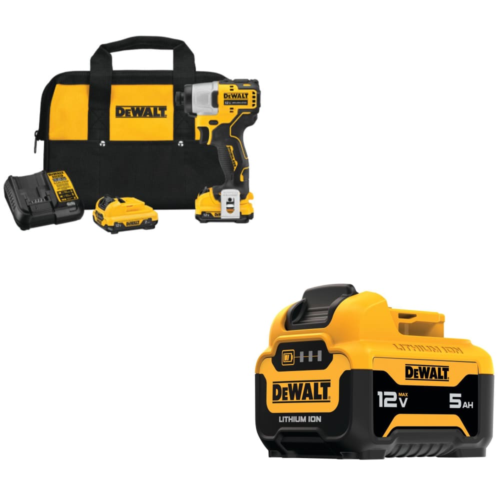 Dewalt DCF801F2 12V Max Impact Driver Kit w/ FREE DCB126 12V MAX 5.0Ah Battery