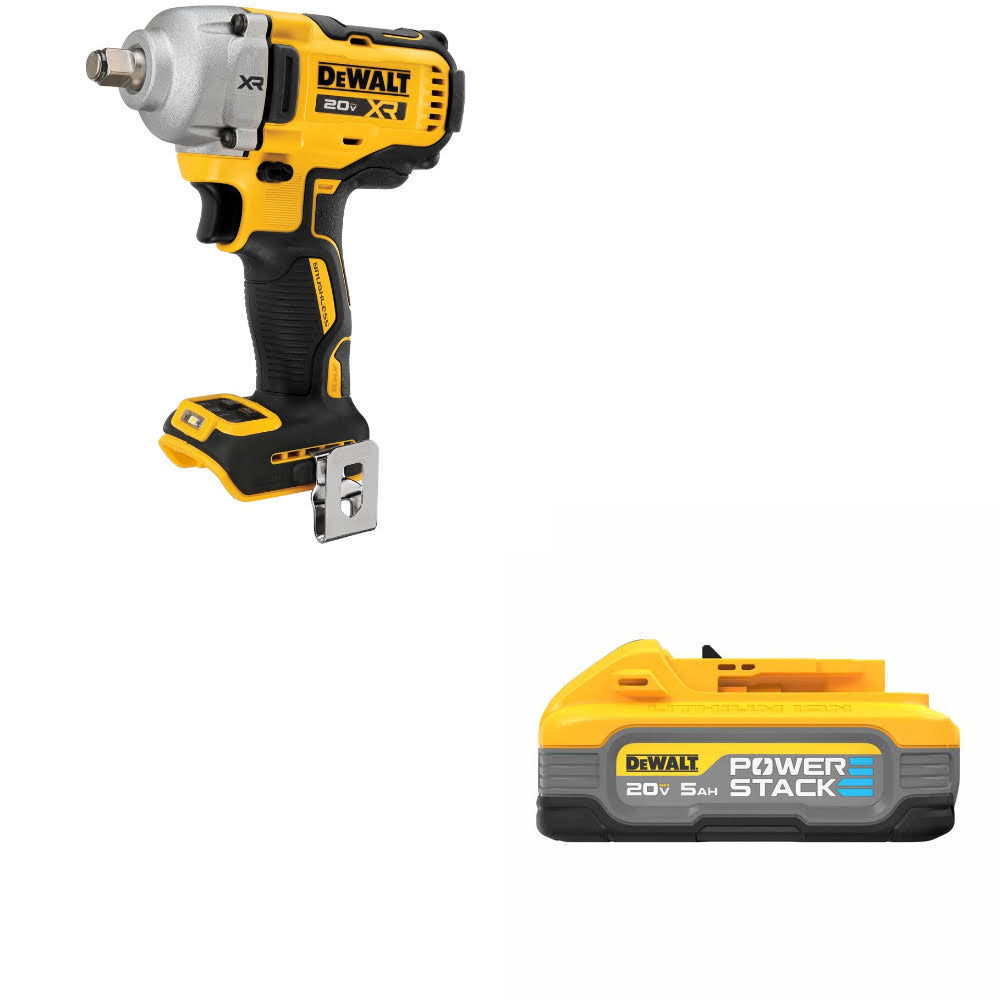 DeWalt DCF891B 20V MAX XR 1/2" Impact Wrench W/ FREE DCBP520 20V Max 5Ah Battery