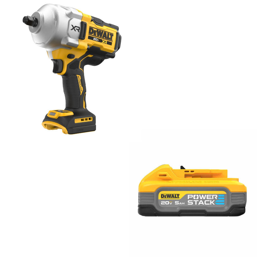 DeWalt DCF961B 20V MAX* XR Impact Wrench W/ FREE DCBP520 20V Max 5Ah Battery