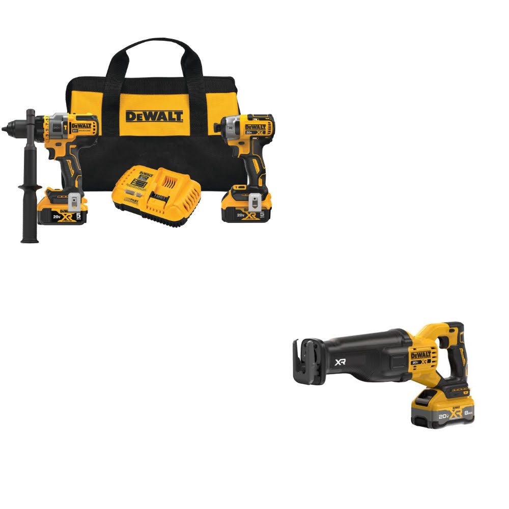 DeWalt DCK2100P2 20V MAX 2-Tool Combo Kit W/ DCS384WW1 20V Max XR Recip Saw Kit