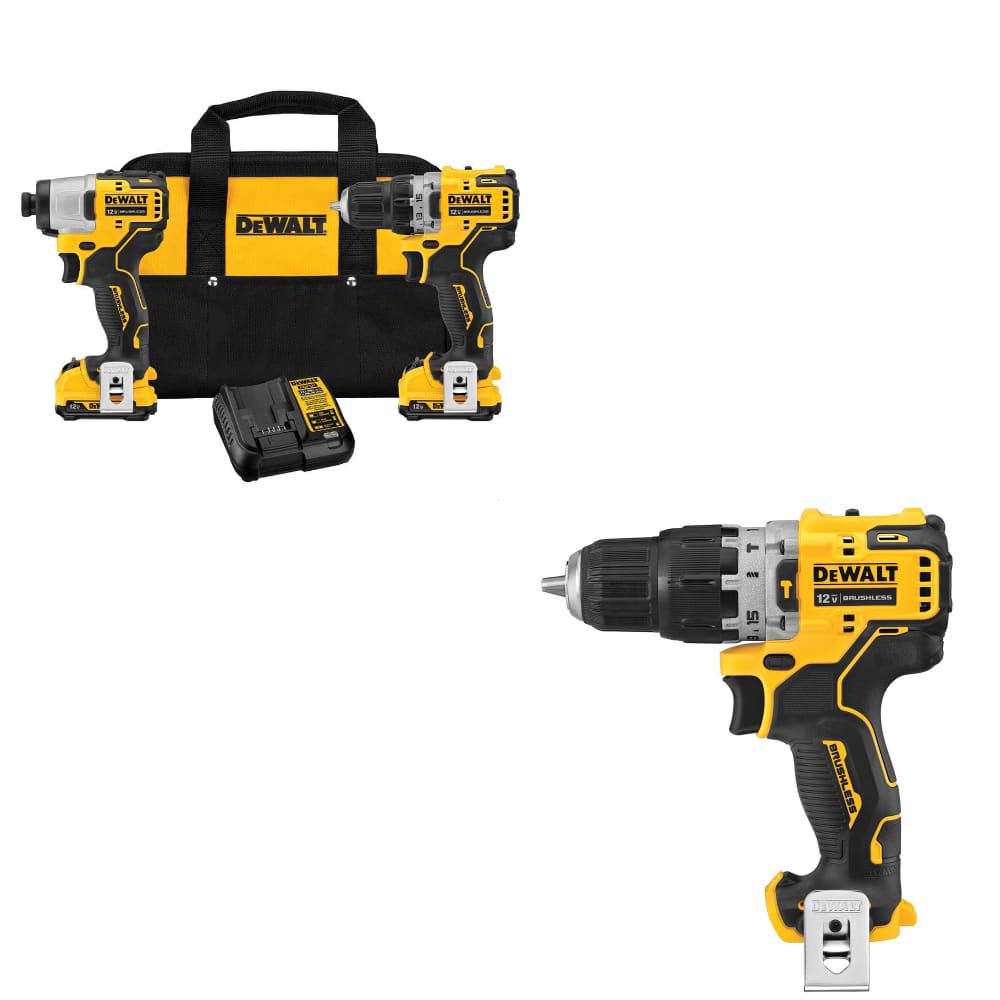 DeWalt DCK221F2 12V MAX 2-Tool Combo Kit w/ FREE DCD706B 12V MAX Hammer Drill