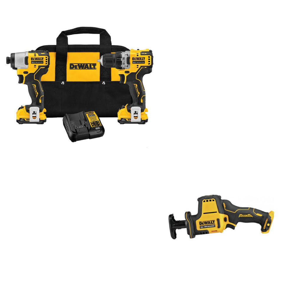 DeWalt DCK221F2 12V MAX 2-Tool Combo Kit w/ FREE DCS312B XTREME 12V Recip Saw