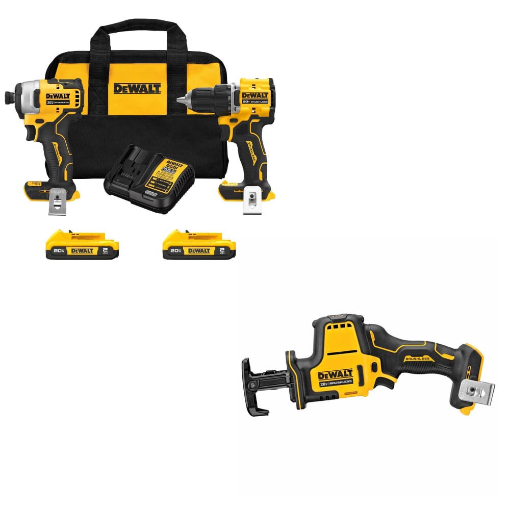 DeWalt DCK225D2 ATOMIC 20V MAX 2 Tool Combo Kit w/ DCS369B 20V MAX Recip Saw