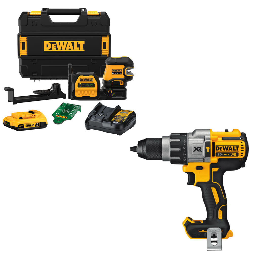 DeWalt DCLE34520G 20V Combo Laser Kit W/ FREE DCD996B 20V MAX XR Hammerdrill