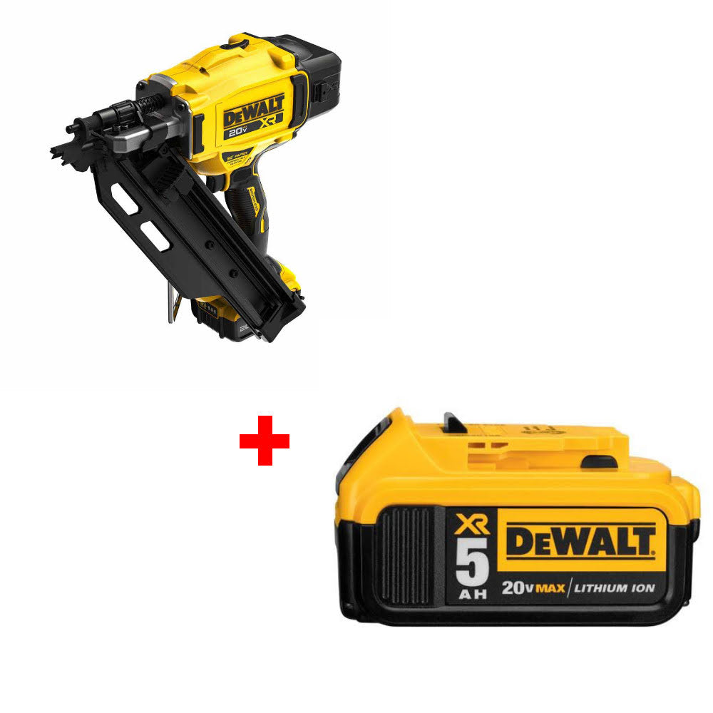 DeWalt DCN930P1 20V MAX XR 30° Nailer Kit W/ FREE DCB205 20V MAX Battery Pack