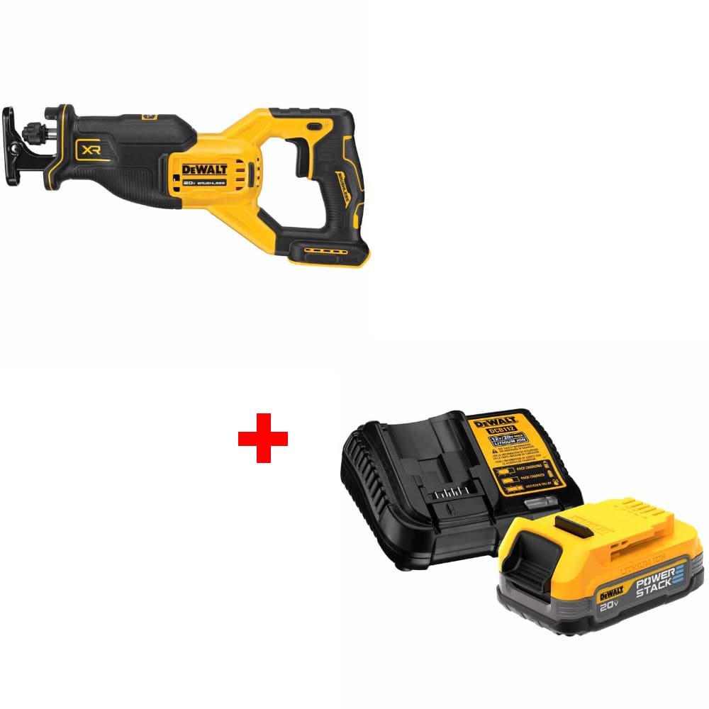 DeWalt DCS382B 20V MAX XR RECIP SAW, Bare w/ FREE DCBP034C 20V Starter Kit