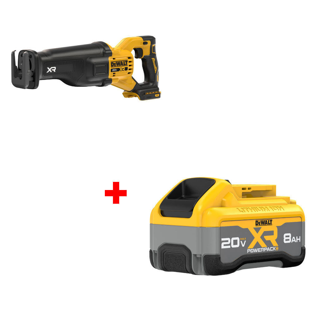 DeWalt DCS384B 20V Max XR Recip Saw W/ FREE DCB2108 20V MAX POWERPACK Battery