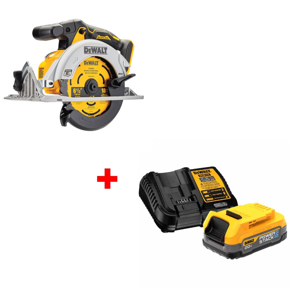 DeWalt DCS565B 20V MAX Circ Saw, 6-1/2", Bare w/ FREE DCBP034C 20V Starter Kit