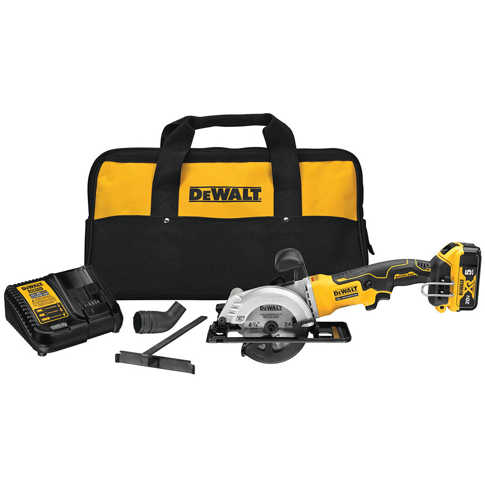 DeWalt DCS571P1 ATOMIC 20V MAX* Brushless 4-1/2" Cordless Circular Saw Kit - 5