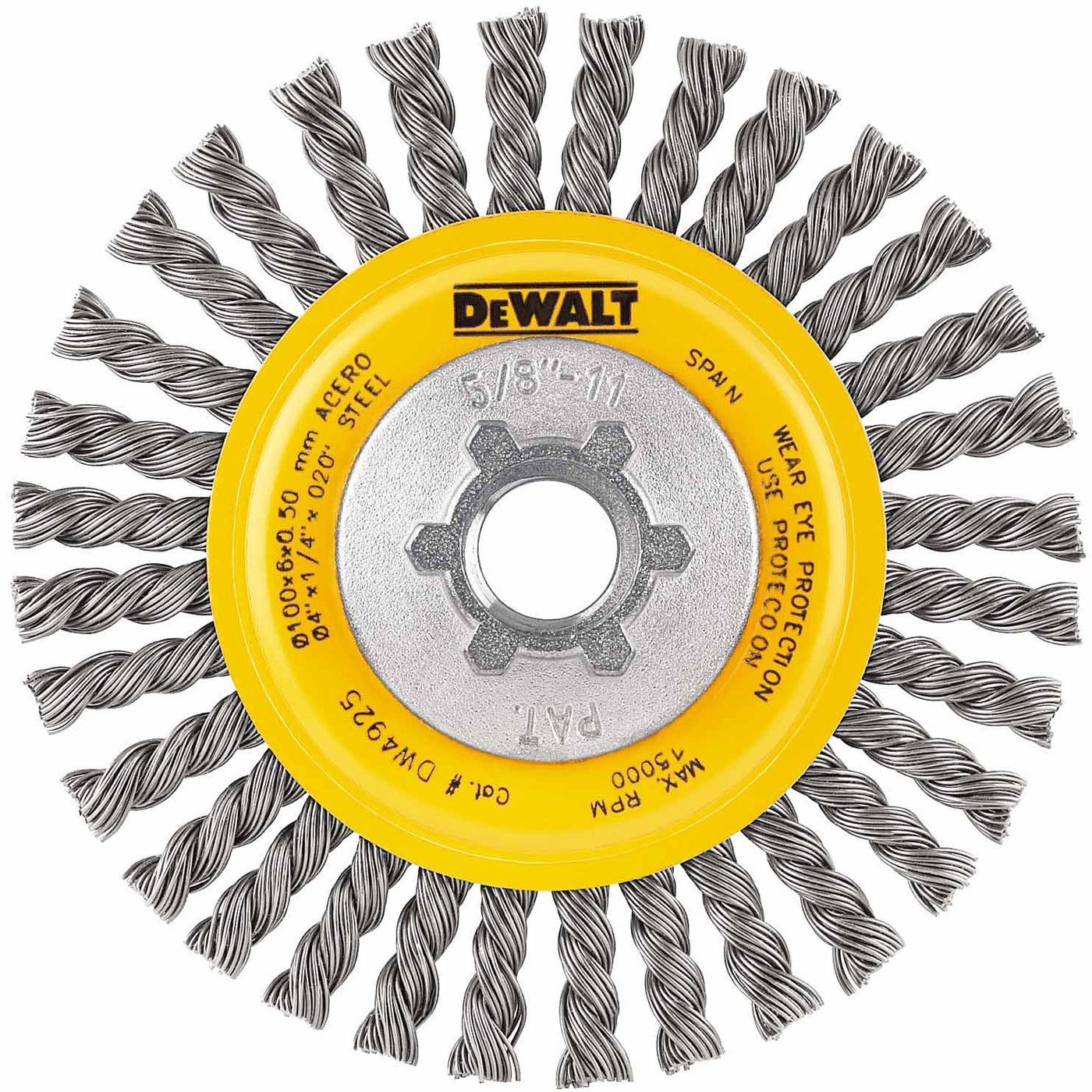 DeWalt DW4925B 4" x 5/8"-11 HP .020 Carbon Stringer Wire Wheel Bulk