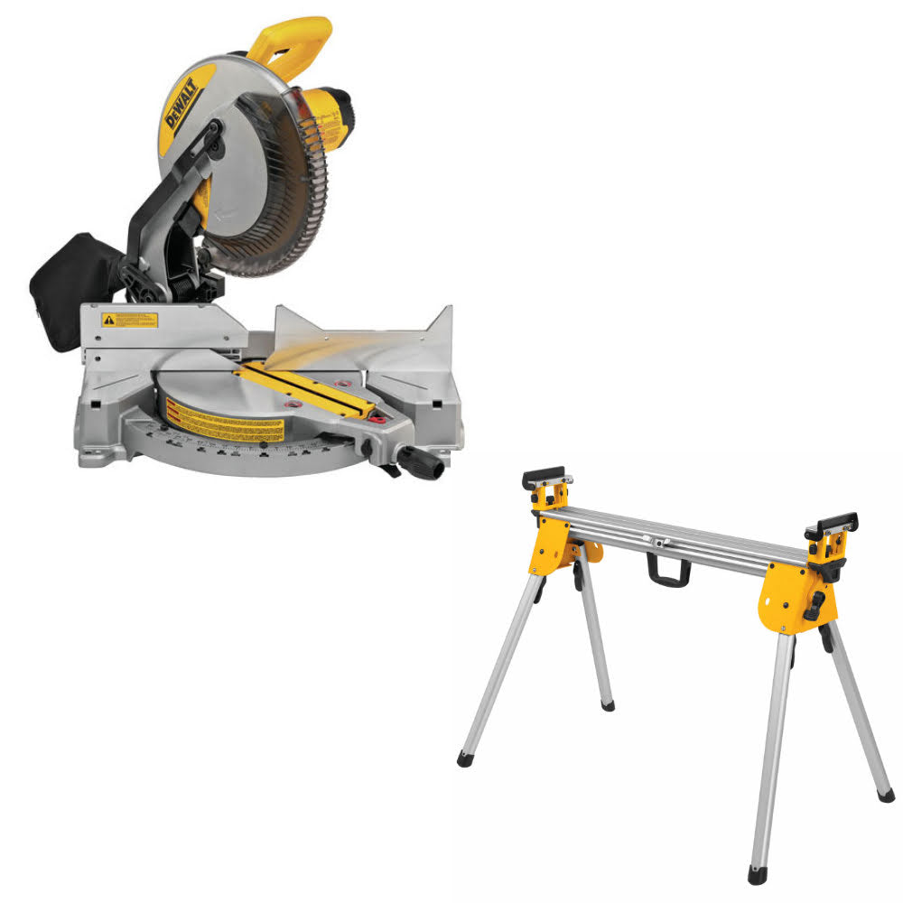 DeWalt DWS715 15A 12" Compound Single Bevel Miter Saw W/ DWX724 Miter Saw Stand