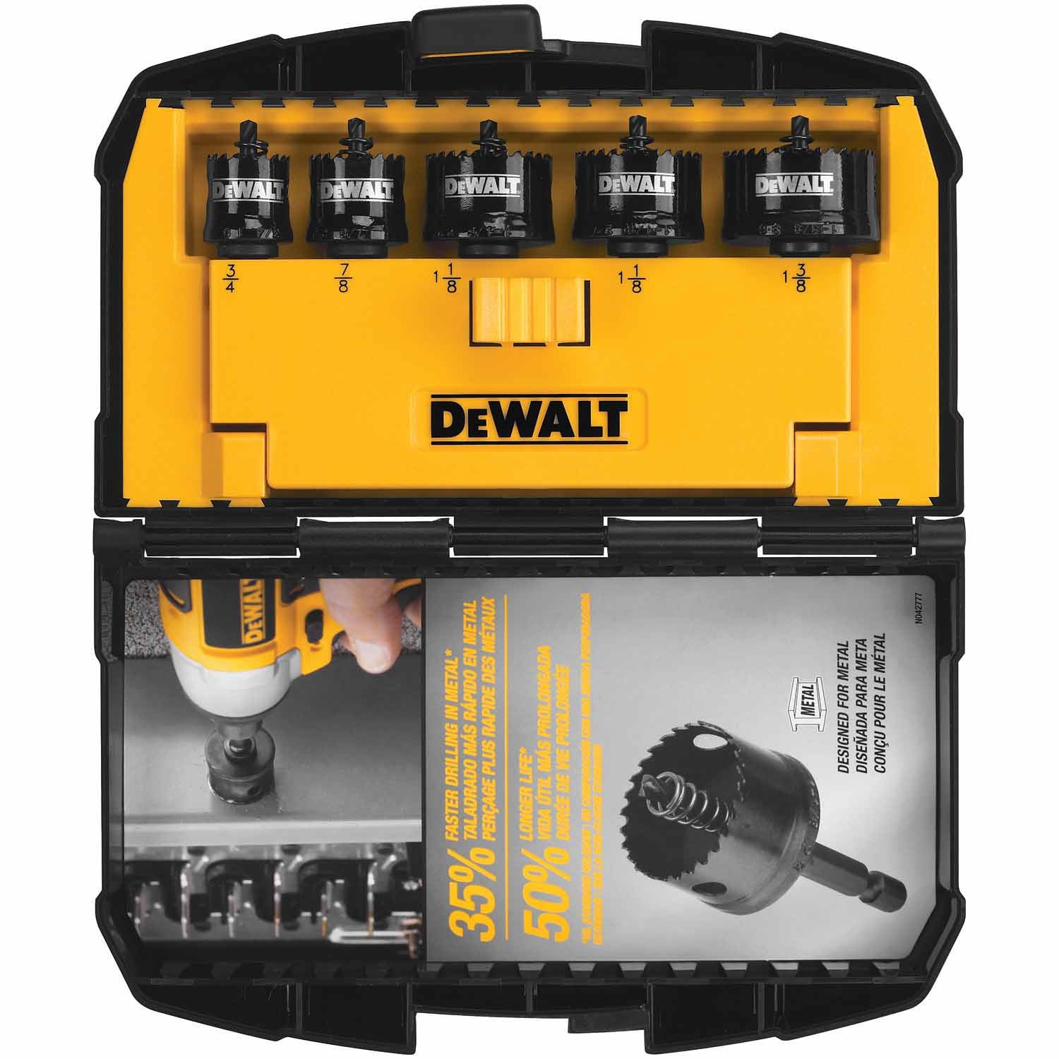 DeWalt D1800IR5 5 Piece Impact Ready Hole Saw Set