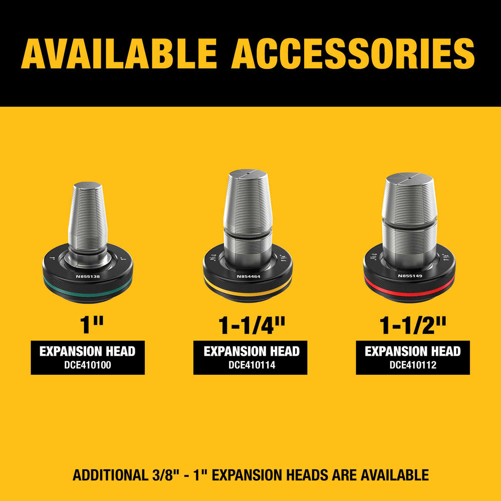 DeWalt DCE410P1 20V Max*XR Pex Expander Kit , with 1",1-1/4",1-1/2" Expander Heads , DCB205 Battery , Charger , Case - 10