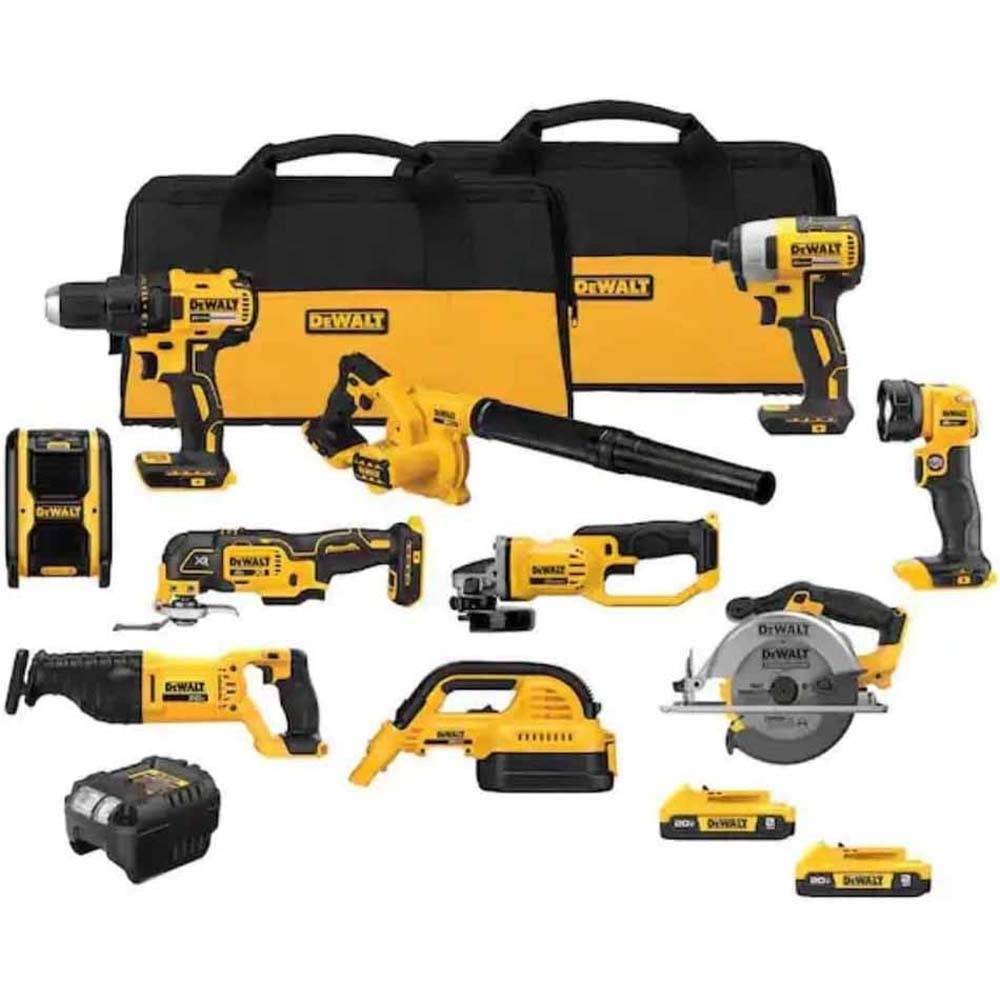 DeWalt DCK1021D2 20V Max Lithium-Ion 10-Tool Cordless Combo Kit