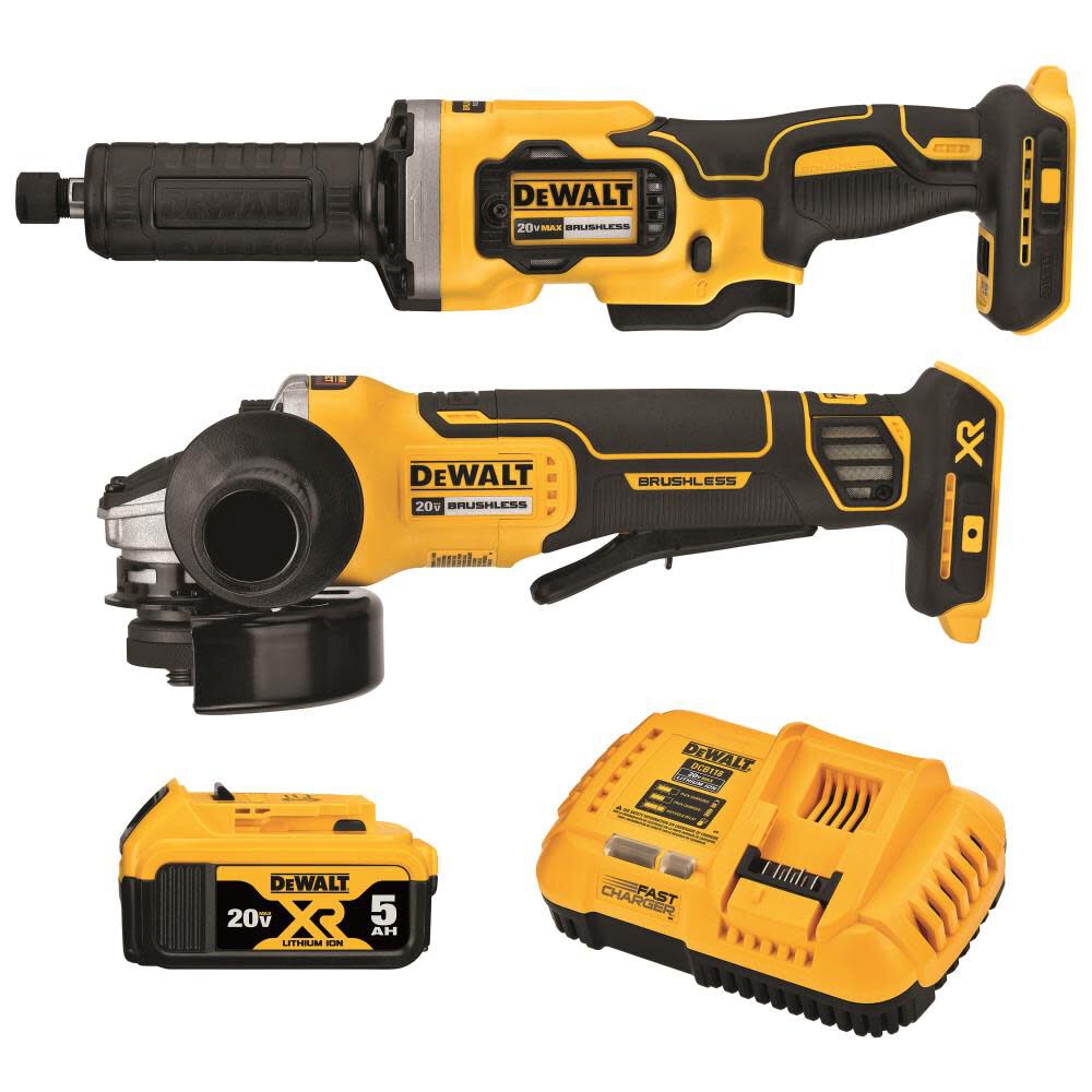 DeWalt DCK203P1 20V Max XR Brushless Cordless 2-Tool Grinder Kit