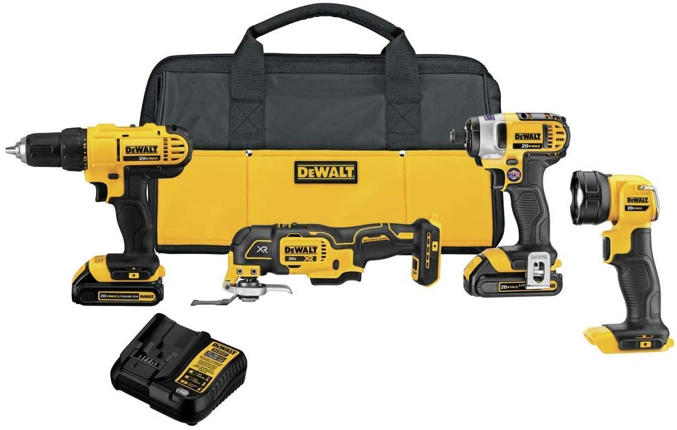 DeWalt DCK444C2 20V MAX Cordless 4-Tool Combo Kit