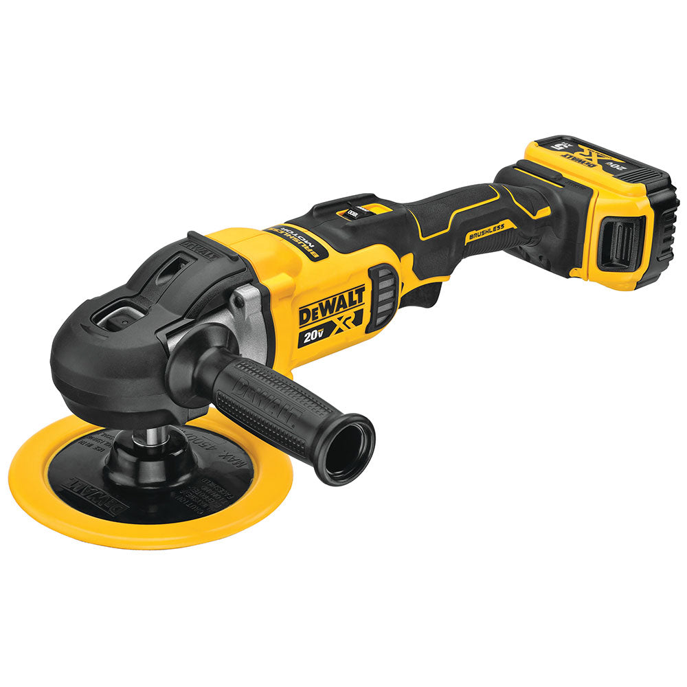 DeWalt DCM849P2 20V MAX XR 7" Cordless Variable Speed Rotary Polisher Kit - 5