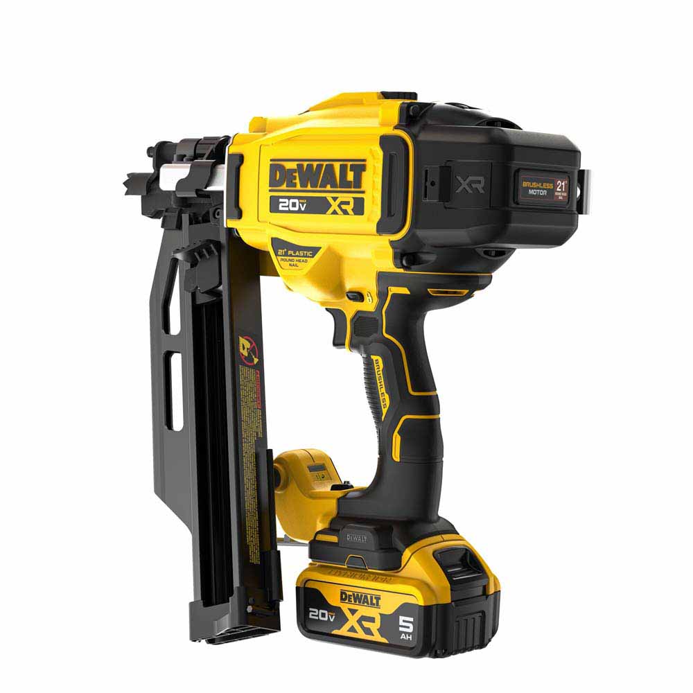 DeWalt DCN920P1 20V MAX XR Brushless Cordless 21 Degree Plastic Collated Framing Nailer Kit - 5