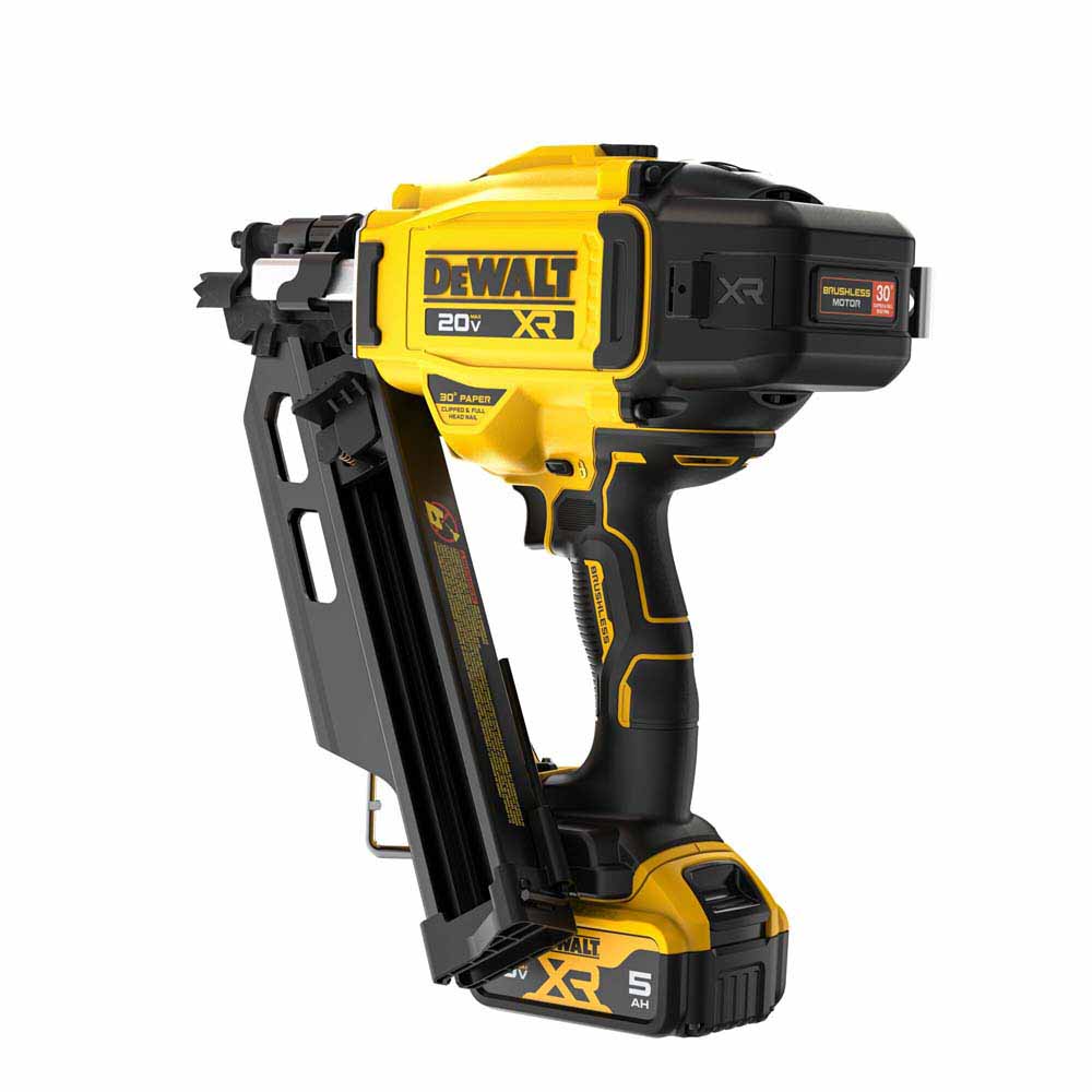 DeWalt DCN930P1 20V MAX XR Brushless Cordless 30 Degree Paper Tape Framing Nailer Kit - 4