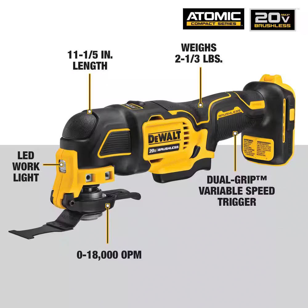 DeWalt DCS354PK 20V MAX Oscillating Tool Kit with 3Ah Battery - 2