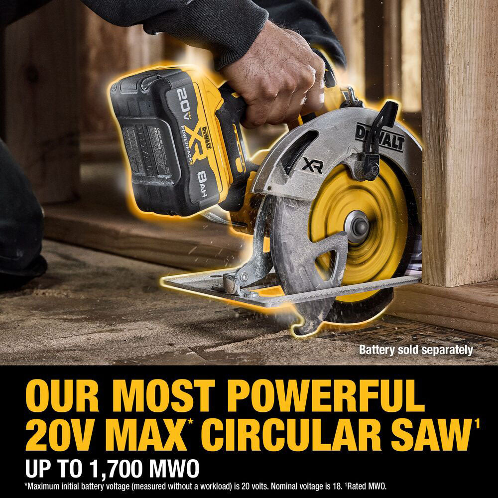 DeWalt DCS590B 20V Max XR Brushless Cordless 7-1/4" Circular Saw (Tool Only) - 7