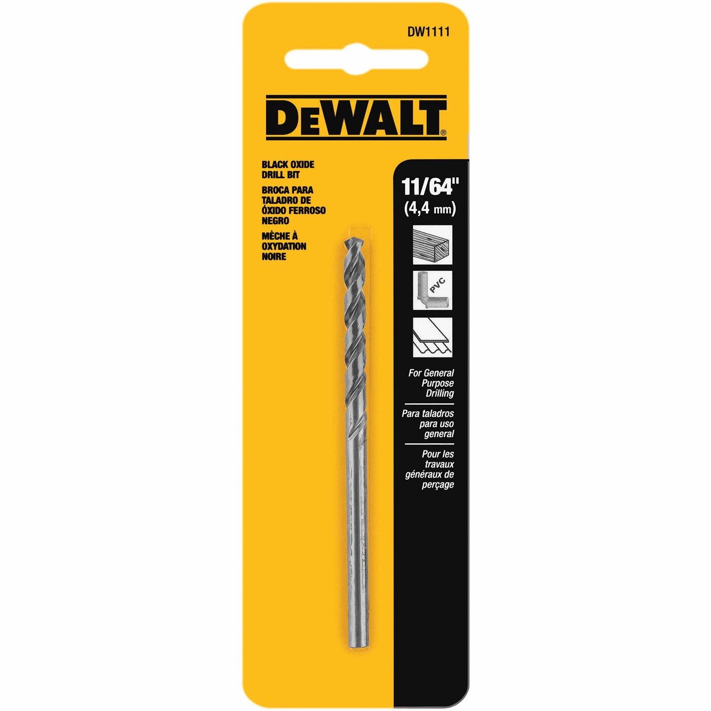 DeWalt DW1111 11/64" Black Oxide Split Point Drill Bit