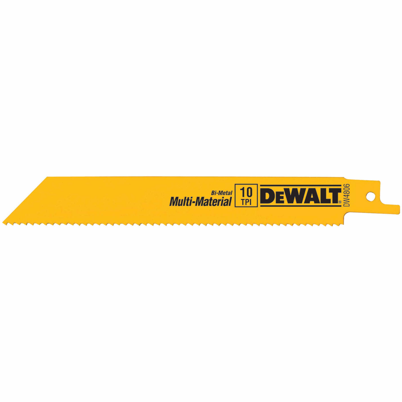 DeWalt DW4806 6" 10 TPI Straight Back Bi-Metal Reciprocating Saw Blade, General Purpose (5 pack)