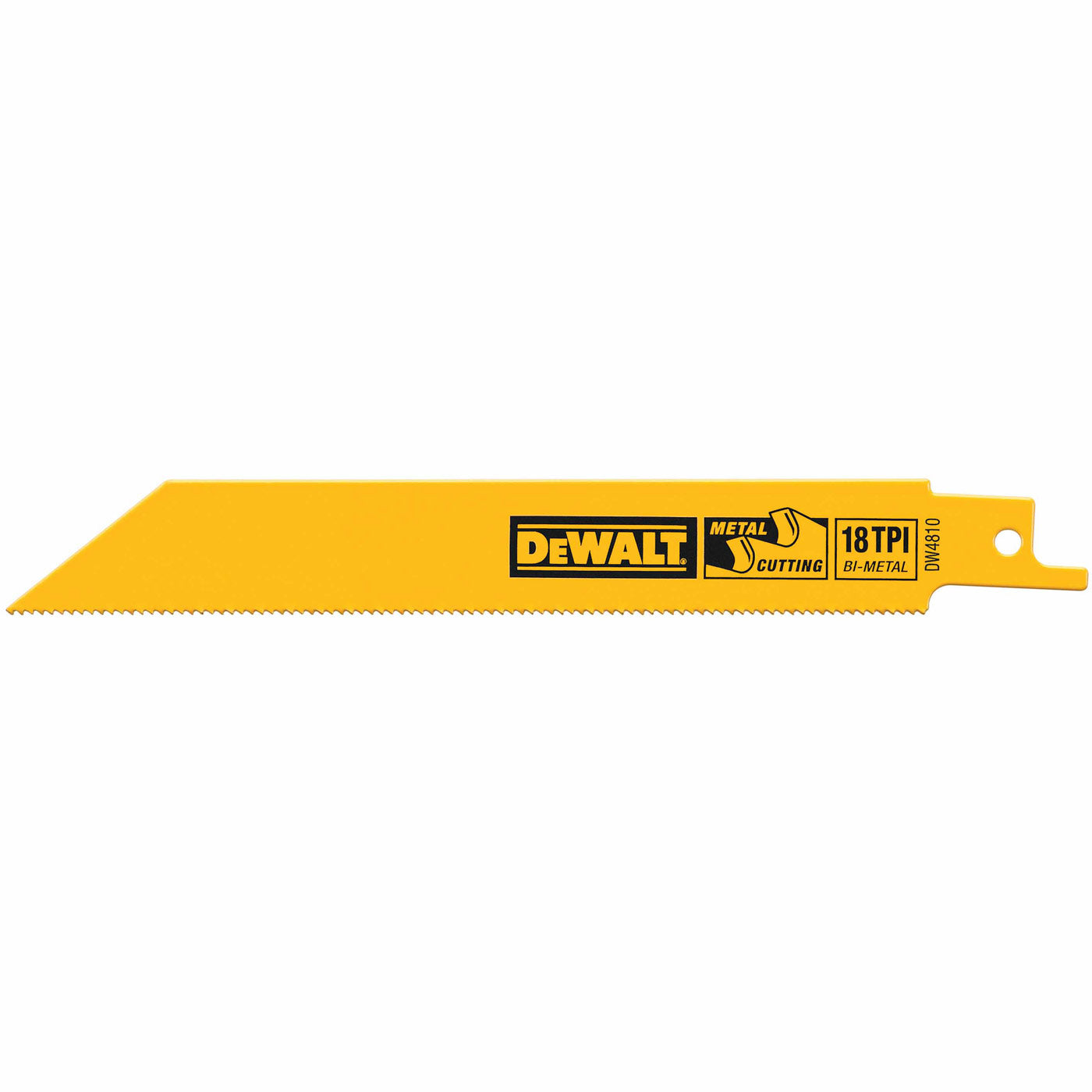 DeWalt DW4810 4" 18 TPI Straight Back Bi-Metal Reciprocating Saw Blade, Metal Cutting(5 Pack)