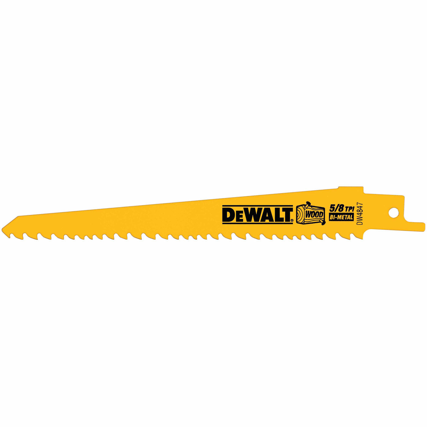 DeWalt DW4847 6" 5/8 TPI Taper Back Bi-metal Reciprocating Saw Blade (5 pack)