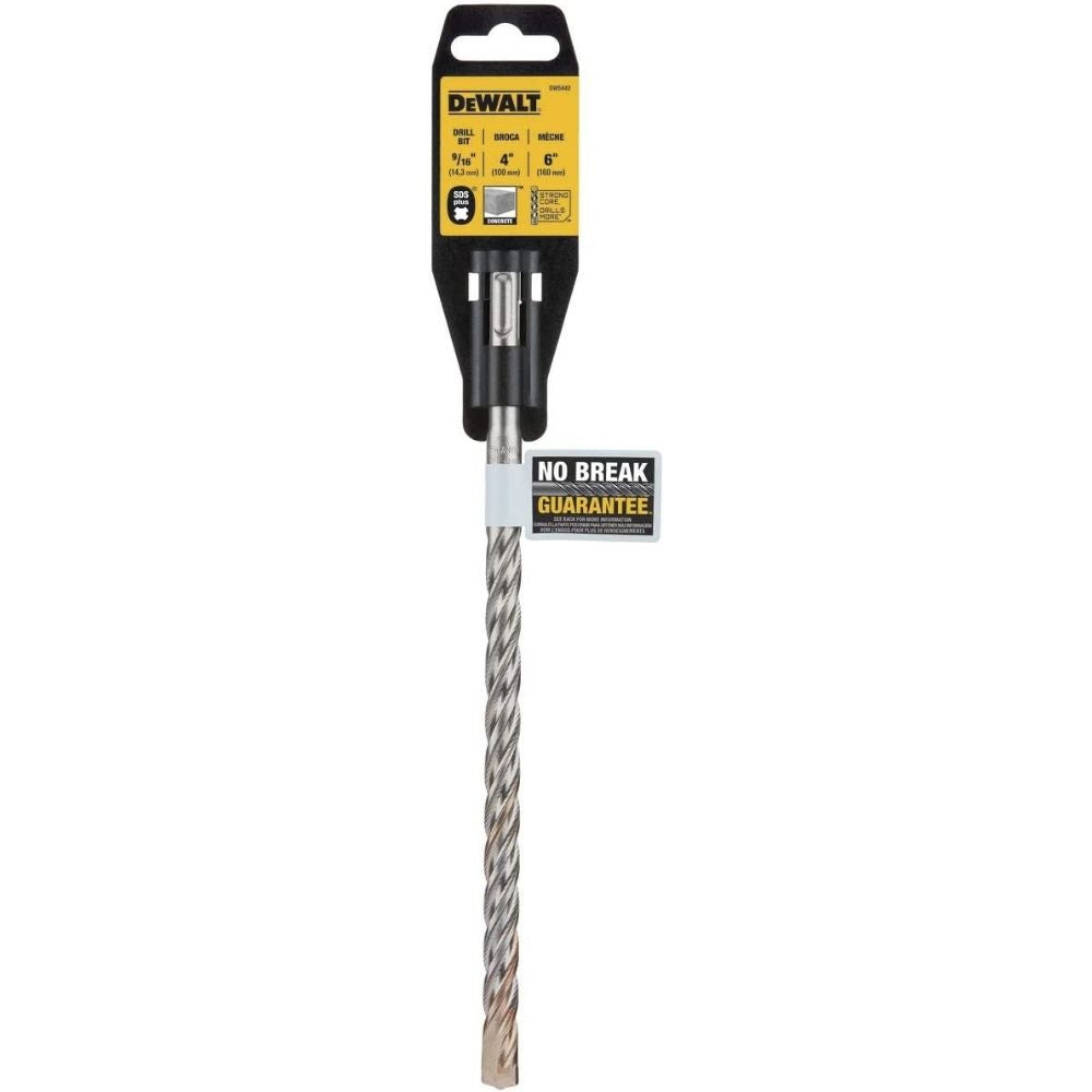 DeWalt DW5442 9/16" x 4" x 6" Rock Carbide Sds Plus Hammer Bit, 2 Cutter - 7