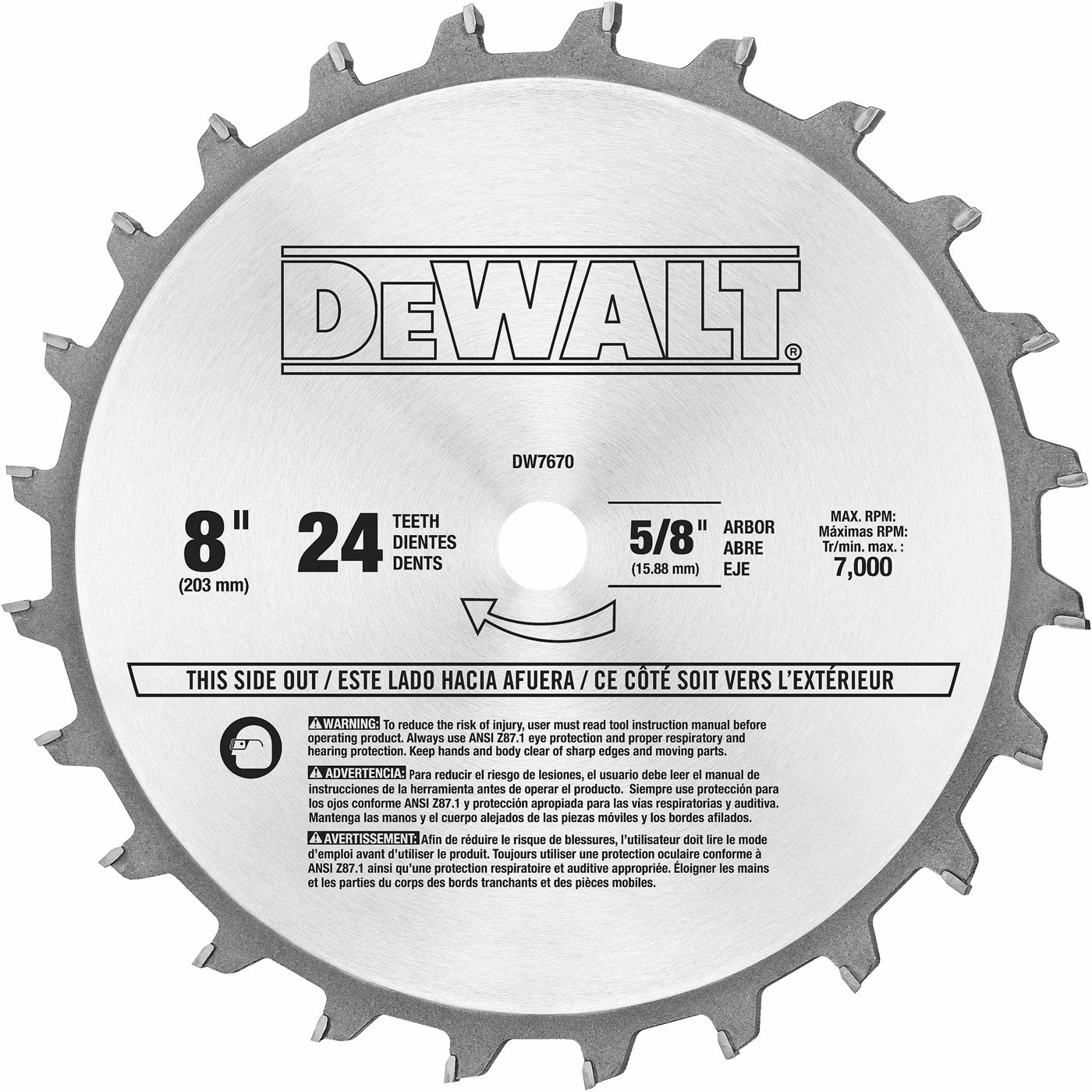 DeWalt DW7670 8" Stacked Dado Set - 2