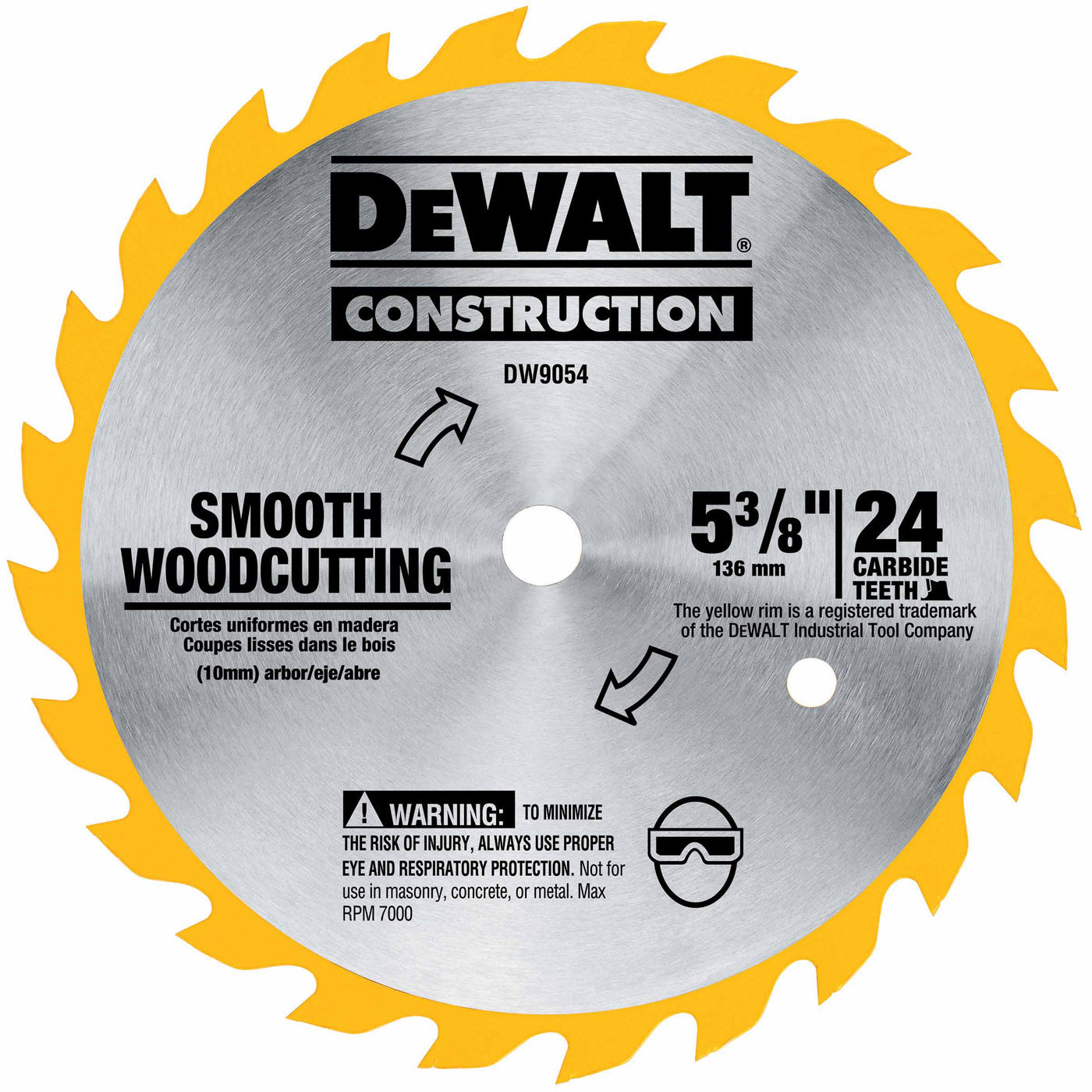 DeWalt DW9054 5-3/8" 24T Carbide Blade (Smooth Woodcutting)