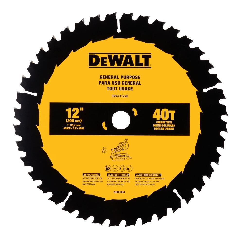 DeWalt DWA11240 12 in. 40T General Purpose Saw Blade