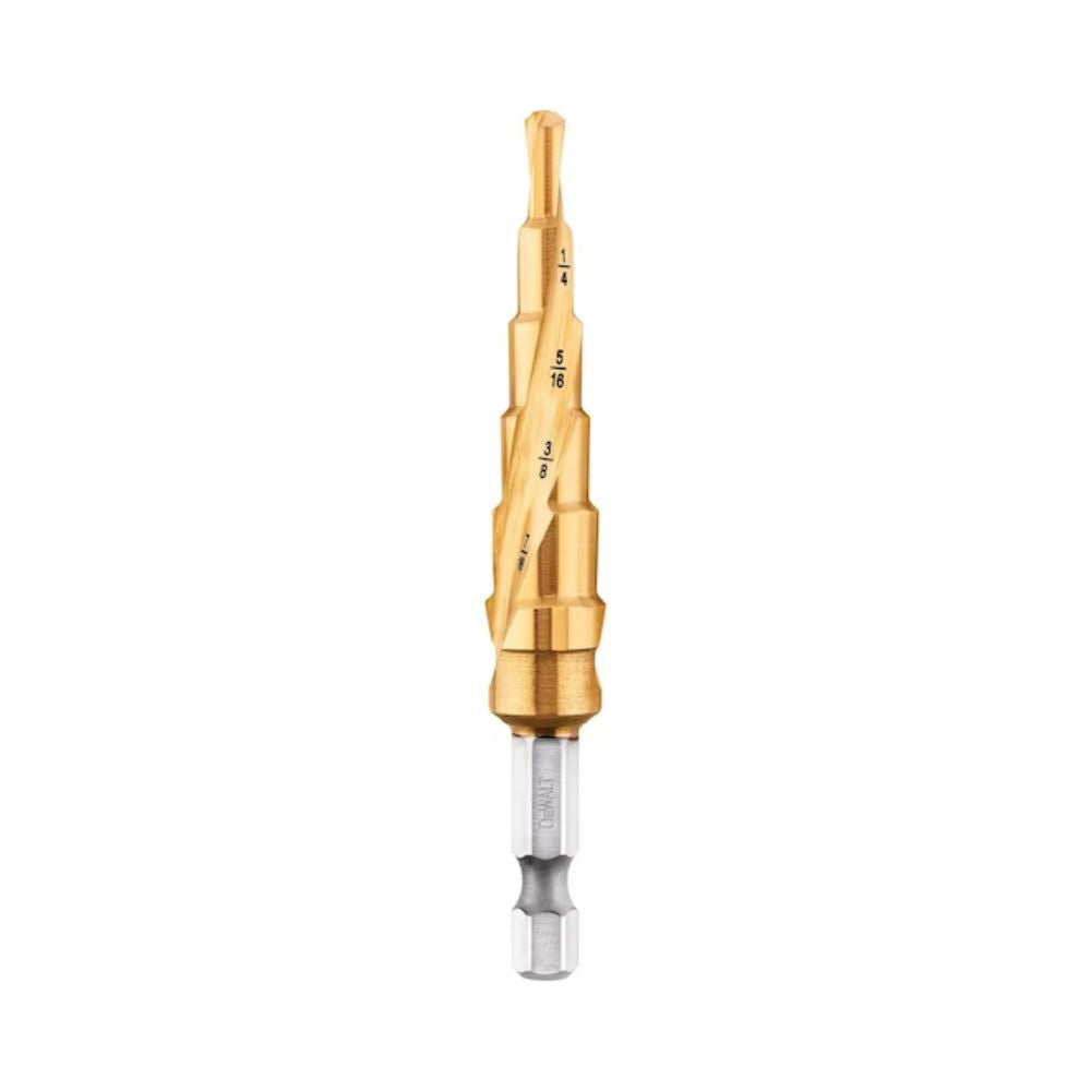 DeWalt DWA1784IR 3/16" - 1/2" 6 Step Titanium Nitride Coating Impact Ready Step Drill Bit