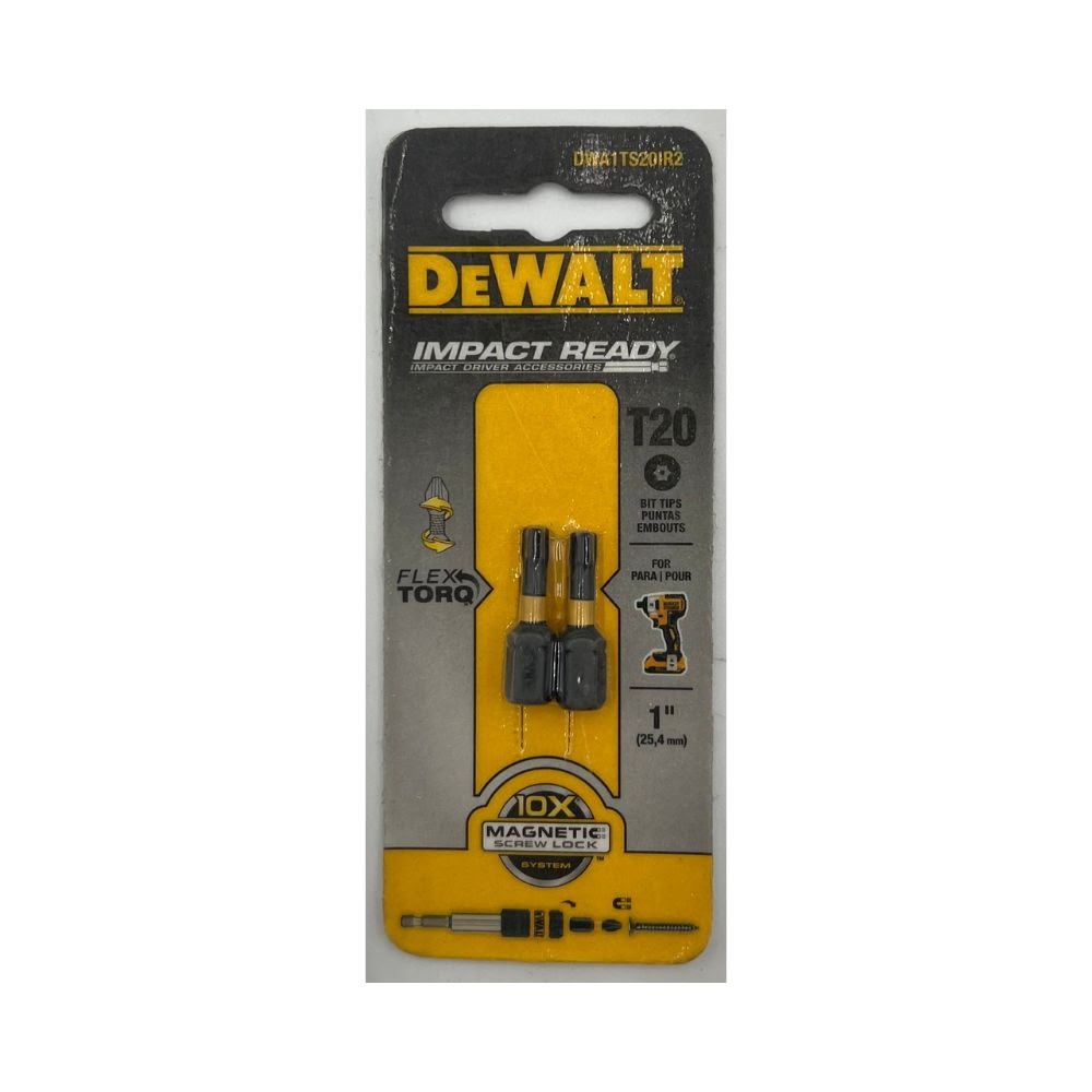 DeWalt DWA1TS20IR2 Screwdriver Bit, T20 Drive, Torx Drive, 1 in L, 2PK - 2