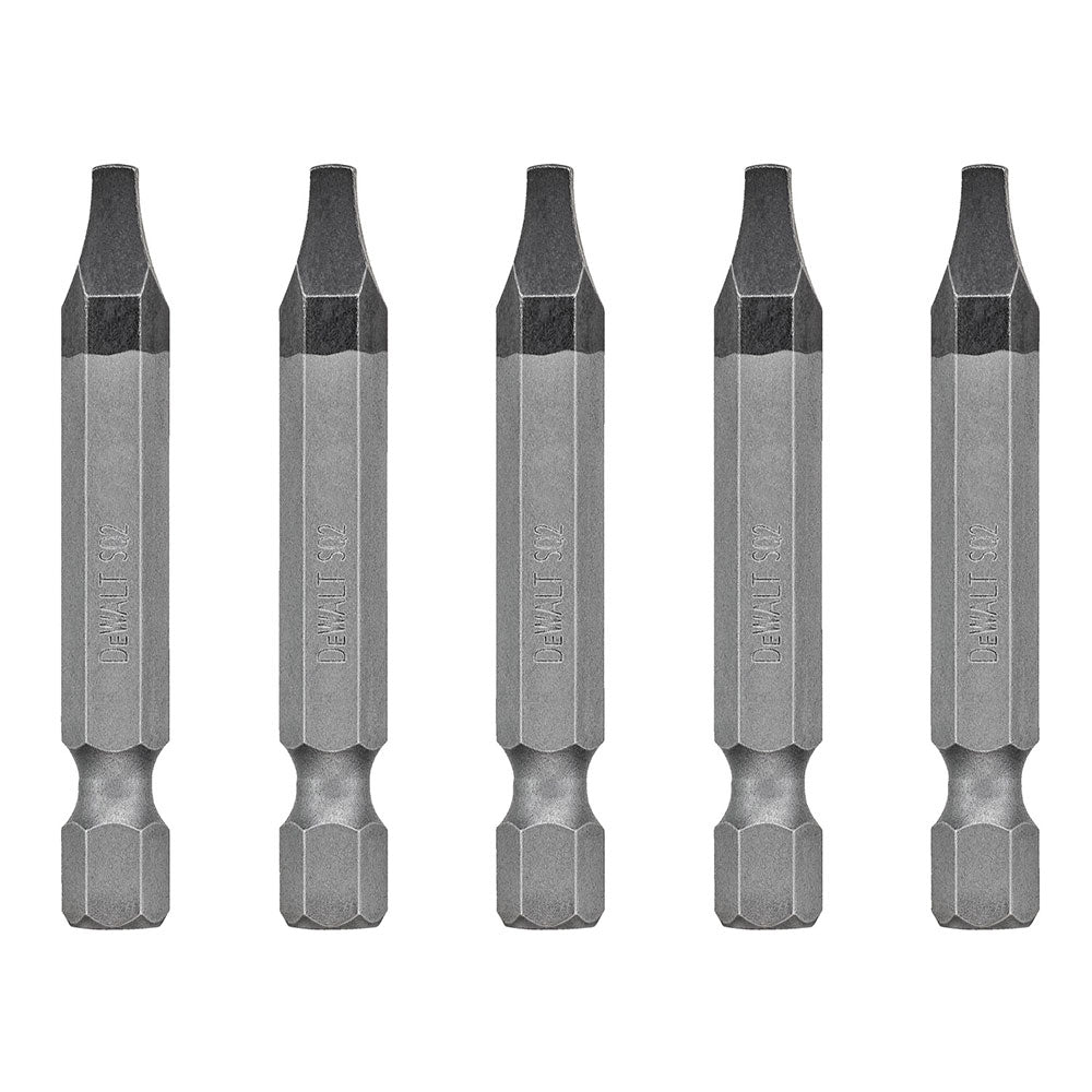 DeWalt DWA2SQ2-5L 2" Square/Robertson #2 Power Bits 5 Pack