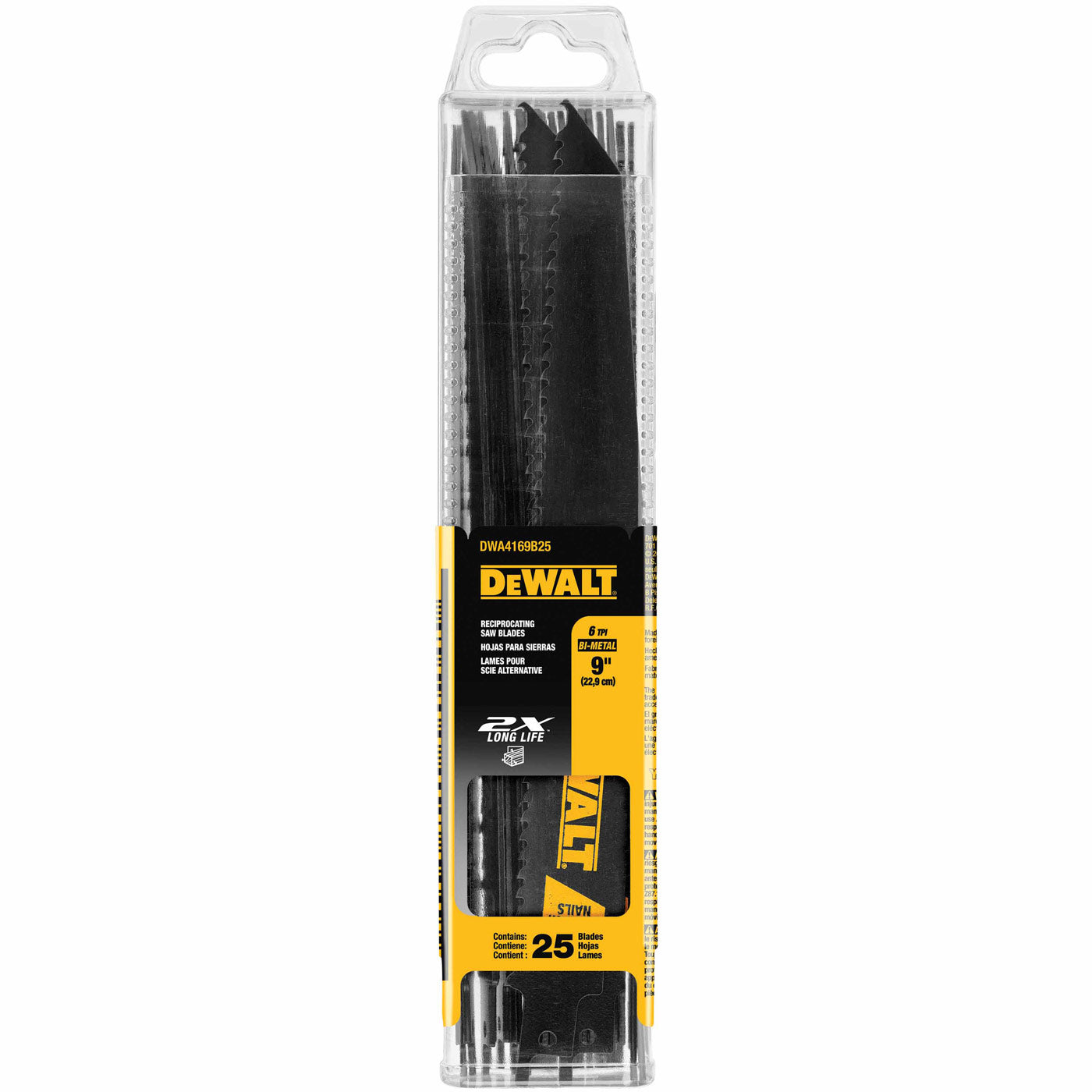 DeWalt DWA4169B25 9" 6TPI 2X Reciprocating Saw Blade 25 Pack