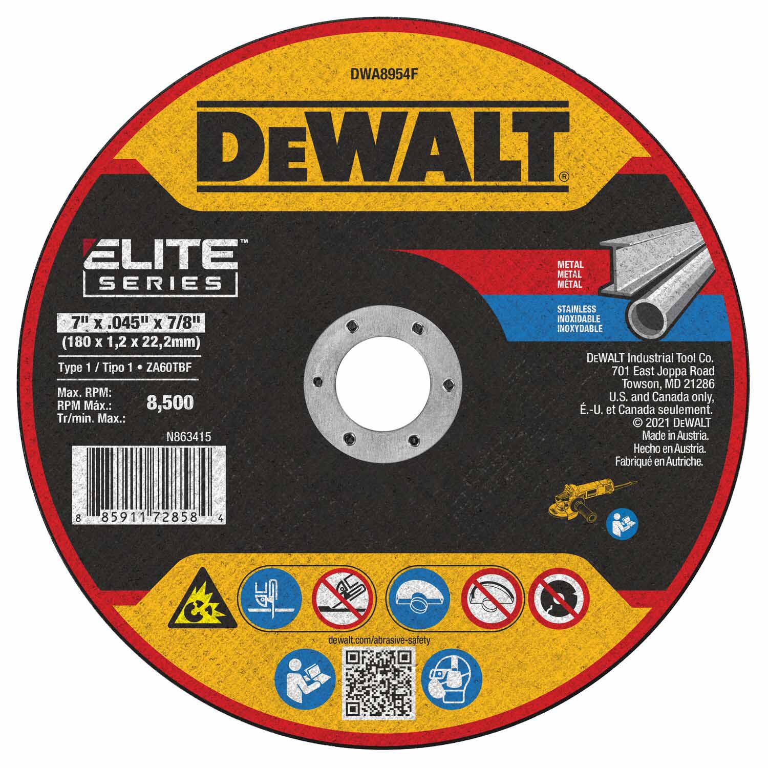 DeWalt DWA8954F Elite Series 7 x .045 x 7/8 XP T1 Cutting