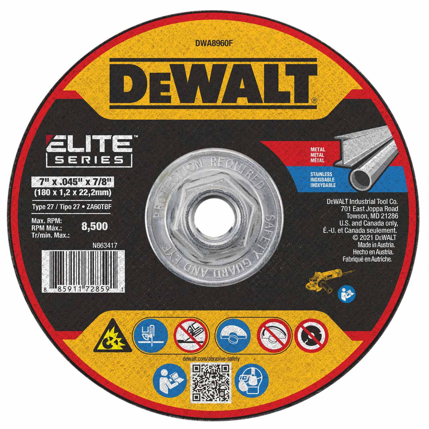 DeWalt DWA8960F Elite Series 7 x .045 x 7/8 XP T27 Cutting Wheel