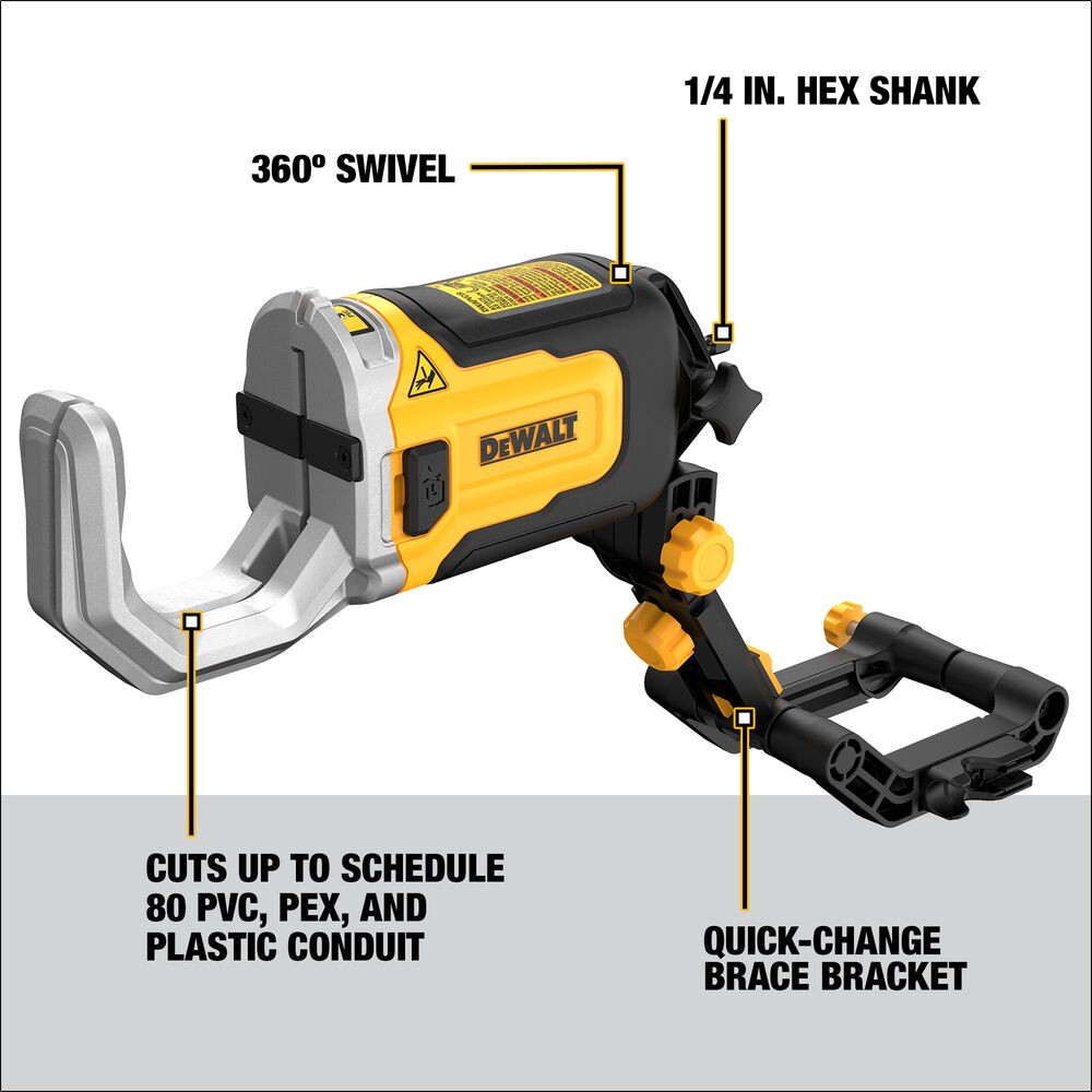 DeWalt DWAPVCIRImpact Connect PVC and PEX Cutting Attachment for Impact Driver Up to 2" Capacity Sch 40 and 80 PVC - 2