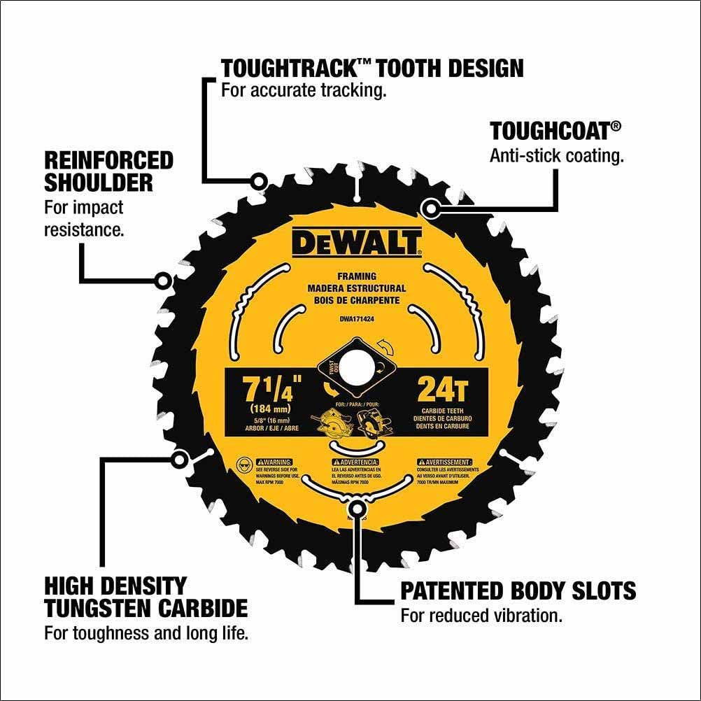 DeWalt DWAW71424B10 7-1/4" 24T Elite Series Saw Blade 10 Pack - 2