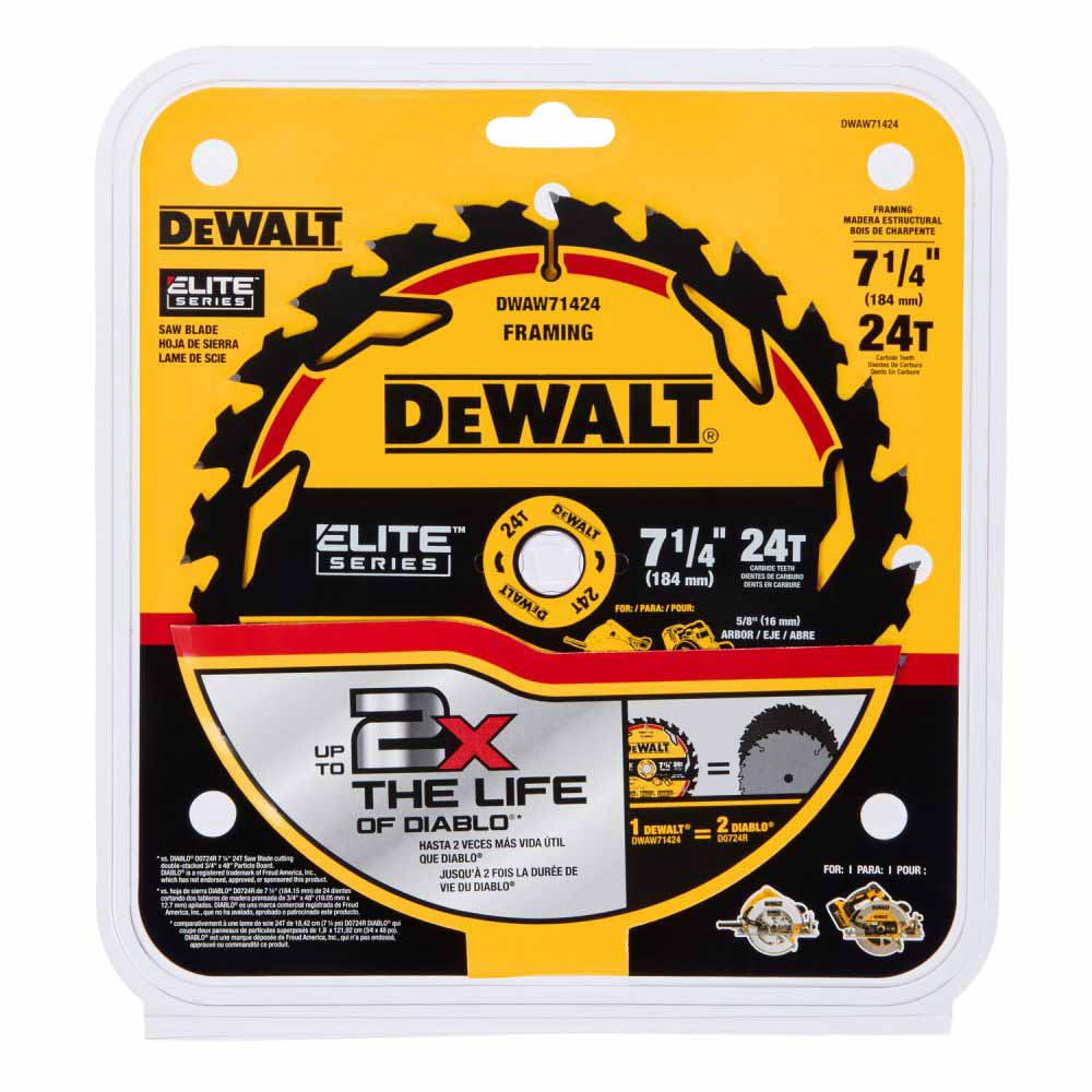 DeWalt DWAW71424 7-1/4" 24T Elite Series Saw Blade - 3