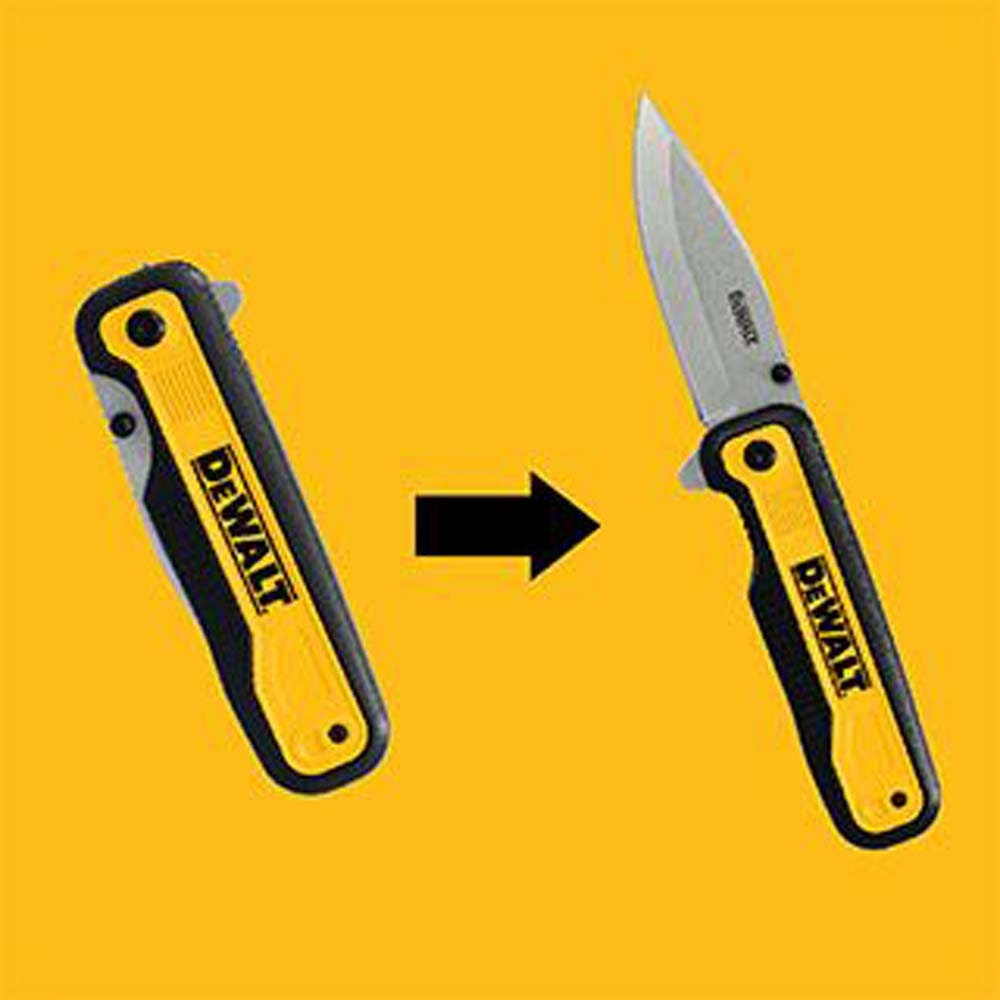 DeWalt DWHT10993 Drop Point Stainless Steel & Beveled Edge Blade Pocket Knife - 8